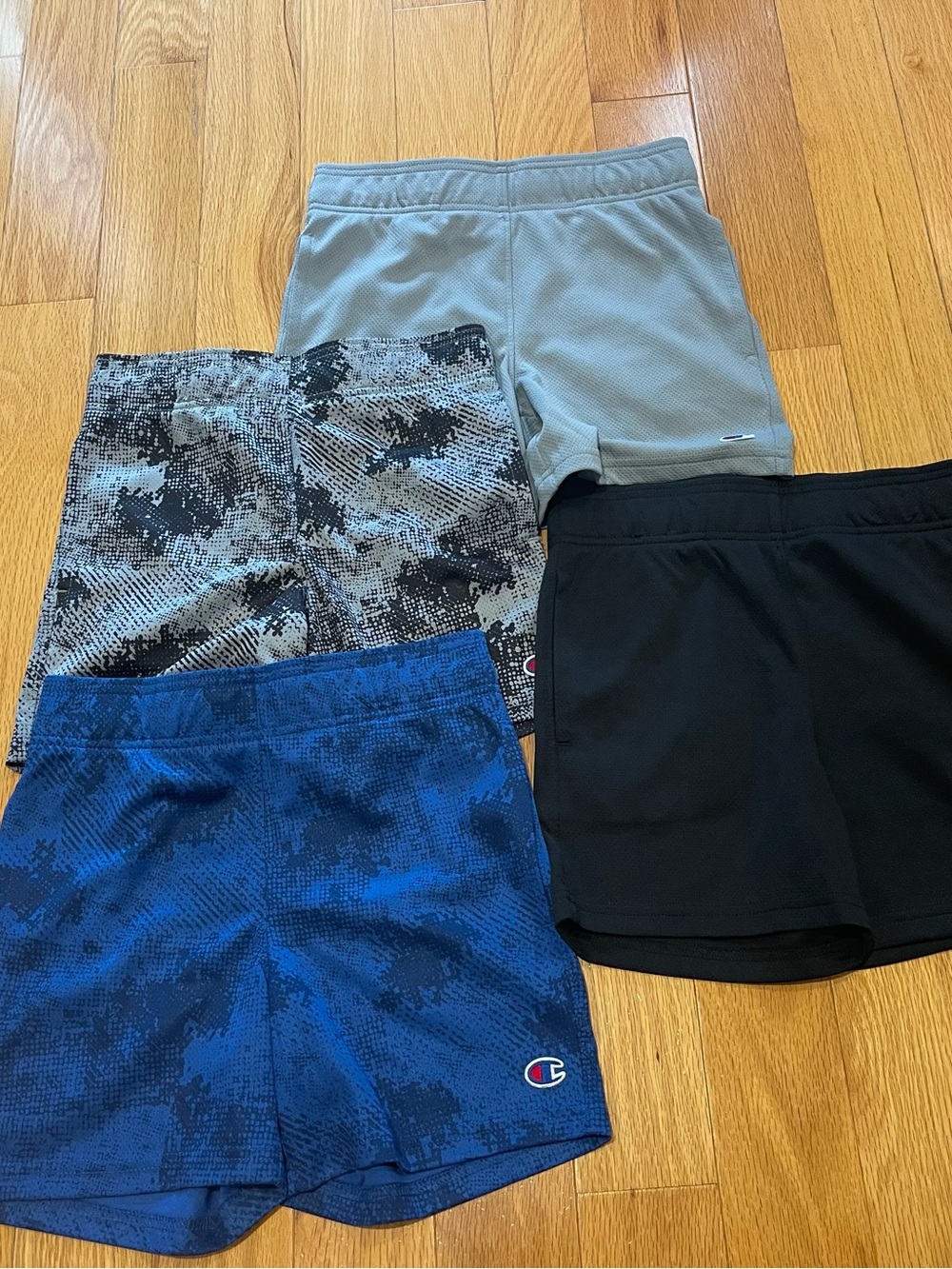 Champion Kids Shorts Set in Blue, Black, Gray, and Camo